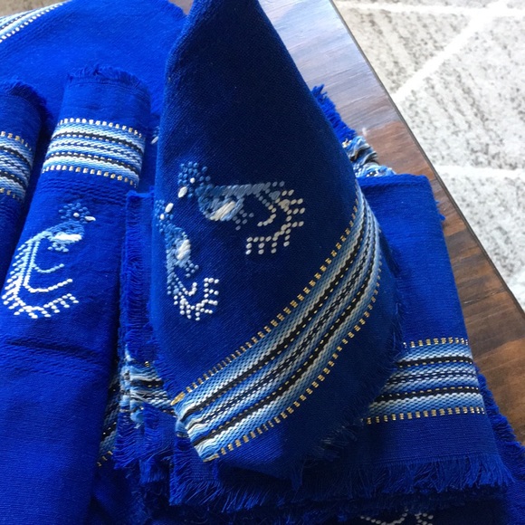 6 Aztec cotton placemats with embroidery birds - Picture 2 of 7